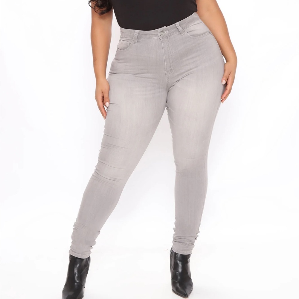 Fashion Nova Tall Gray Matter Skinny Jeans Grey